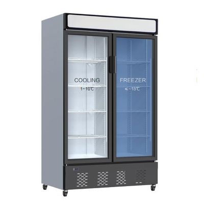 Dwutemperaturowa komercyjna zamrażarka ze szklanymi drzwiami 470 l