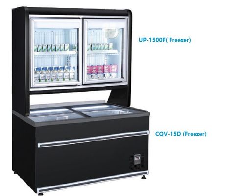 Komercyjna lodówka z zamrażarką 1200L R290 Combo Supermarket ze szklanymi drzwiami