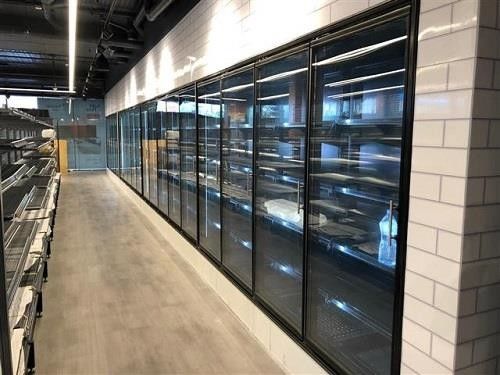 Zamrażarka wolnostojąca typu Slimline ze szklanymi drzwiami Czarna stal nierdzewna